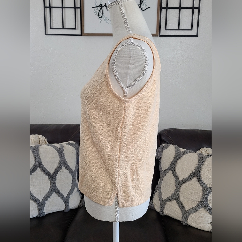 St. John Peach Knit Tank Top - Picture 5 of 8
